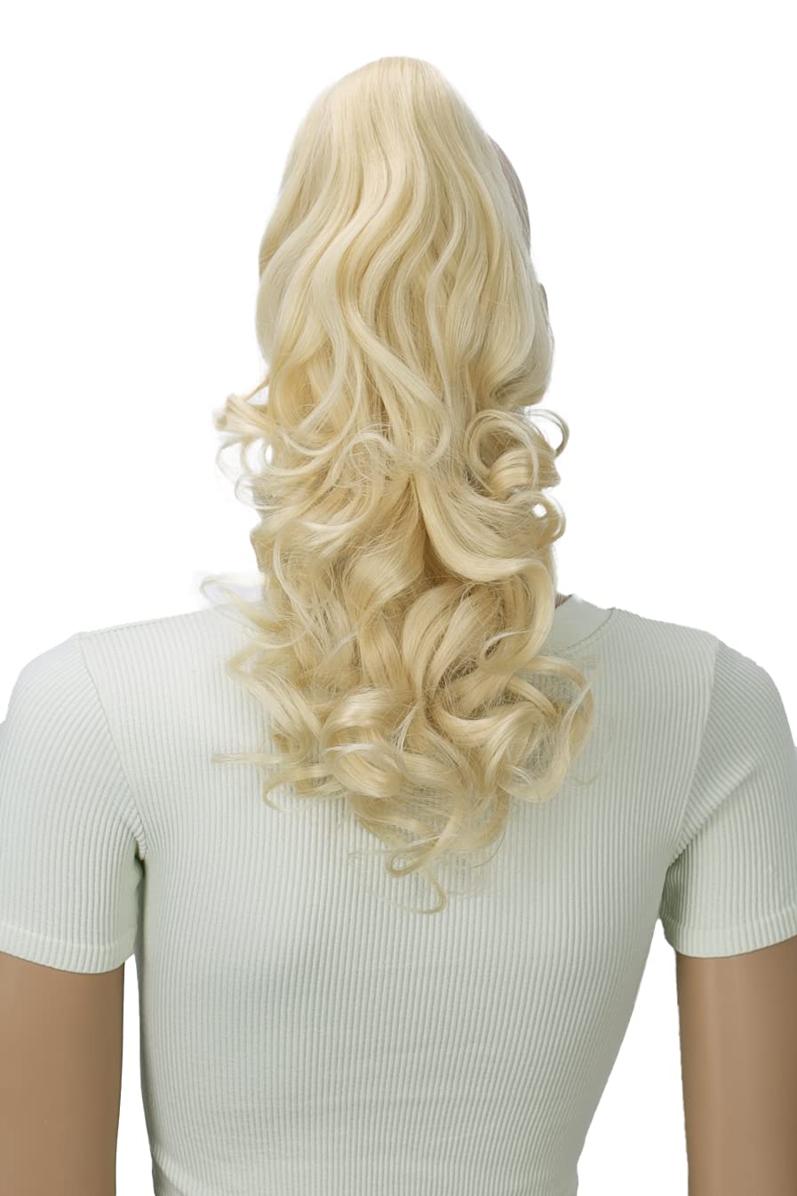 bleach blonde #613 H5-2 : PRETTYSHOP 20 & 120g Hair Piece Pony Tail Extension 2 IN 1 Curled Wavy Heat-Resisting Diverse Colors (bleach blonde 613 H5-2)