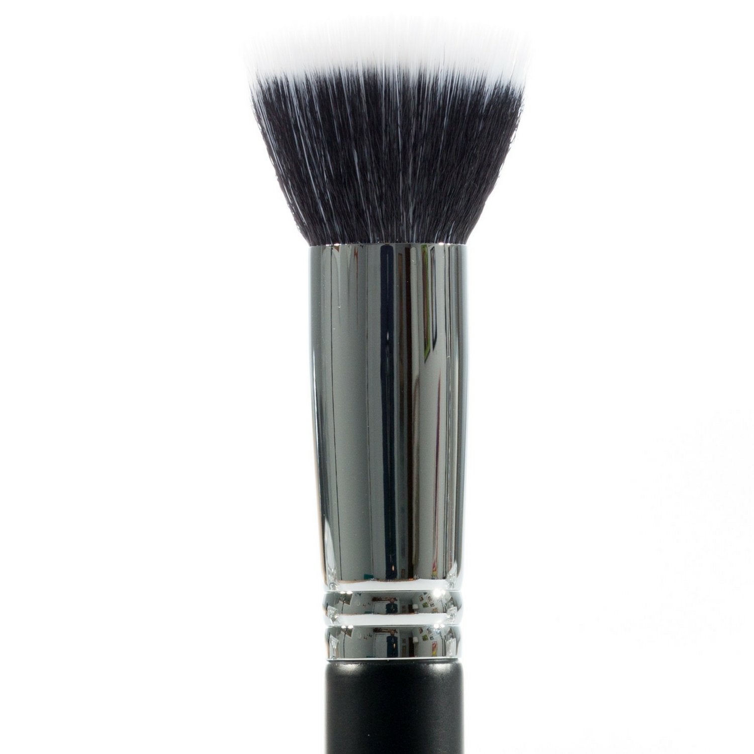 1 Pc Duo Fiber Large Stippling, Black: Beauty Junkees Pro Duo Fiber Large Stippling Makeup Brush To Blend Liquid Foundation For A Sheer Flawless Skin Perfecting Finish, Synthetic