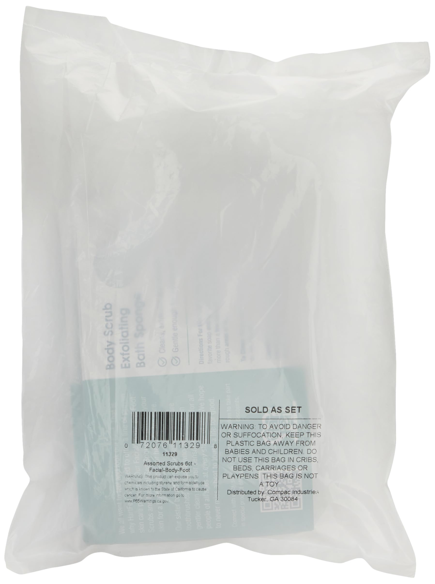 HartFelt Head-to-toe Bundle Includes 2 Each Facial Scrub, Body Scrub, and Foot Scrub Exfoliating, Made In USA, 6 Count, White, 11329