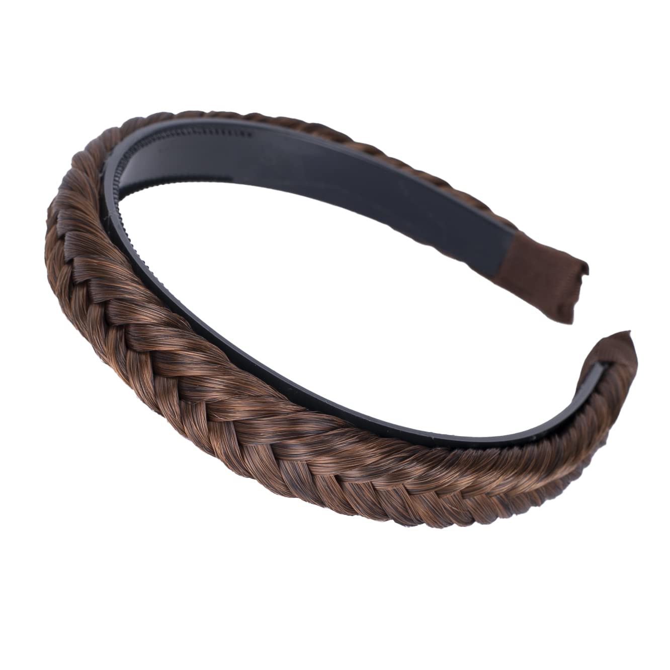 PRETTY Headband Plaited Braid hair band Hair Piece -BROWN MIX AUBURN
