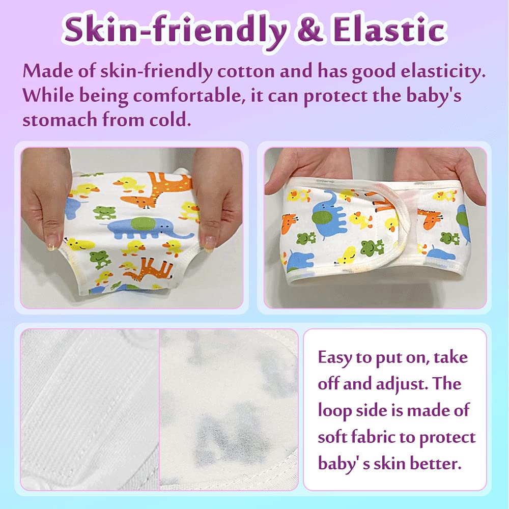 Mybow Umbilical Cord Cover for Newborn Baby Belly Button Band Tummy Wrap Infant Abdominal Binder Umbilical Hernia Belt Baby Colic Wrap Belly Protector Cloth Wrap