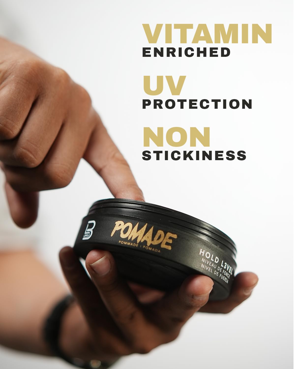 Level 3 Pomade - Improves Hair Strength and Volume L3 - Long-Lasting Hold Infused with Keratin - Level Three Mens Pomade (150 ML)