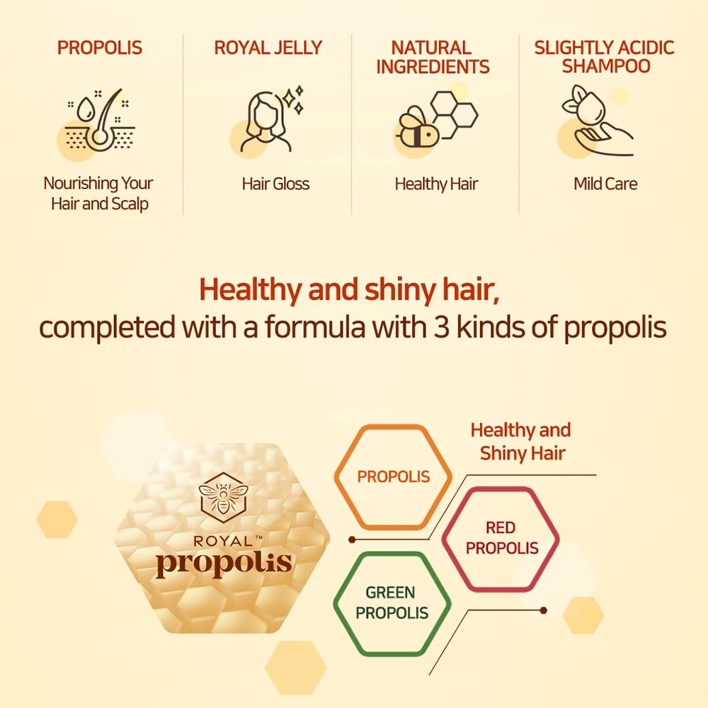 Kerasys Propolis Royal Jelly Extract Green Tea Olive Oil Shiny and Healthy Hair Propolis Green Moisture 33.8 fl oz / 1L (Shampoo, 1-Pack)