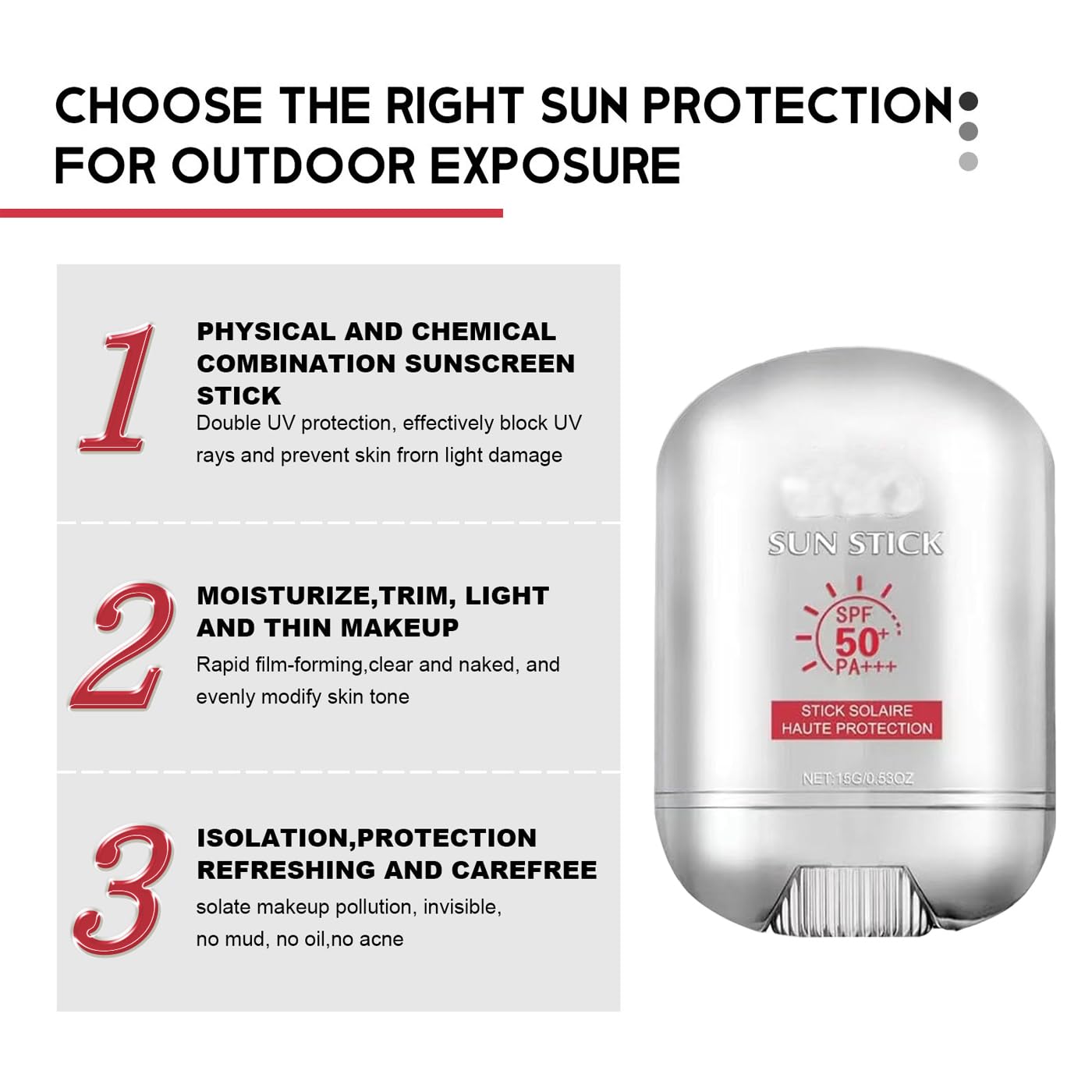 Peptide 9 Sun Stick SPF50+, Unisex Beach Defense Water-Resistant Peptide 9 Sunscreen Stick Pro, Refreshing Non Greasy and Easy to Apply