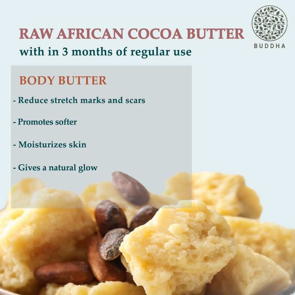 Buddha Natural African Cocoa Butter Unrefined 100% Pure Raw 100 Grams (100 G (Pack Of 1))