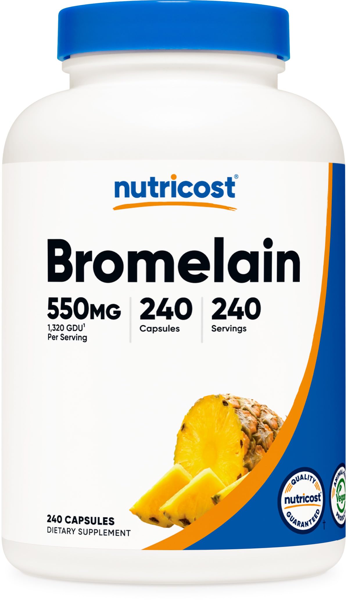Nutricost Bromelain Capsules (240 Capsules) - 550 MG Per Serving, Vegan, Non-GMO, GMP Compliant