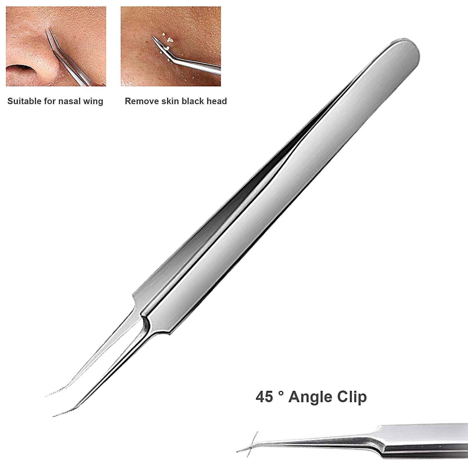 Blackhead Remover Comedone Extractor, 3 in 1 Professional Stainless Skin Zit Acne Blemish Whitehead Popping Removing Surgical Tools Set, Silver