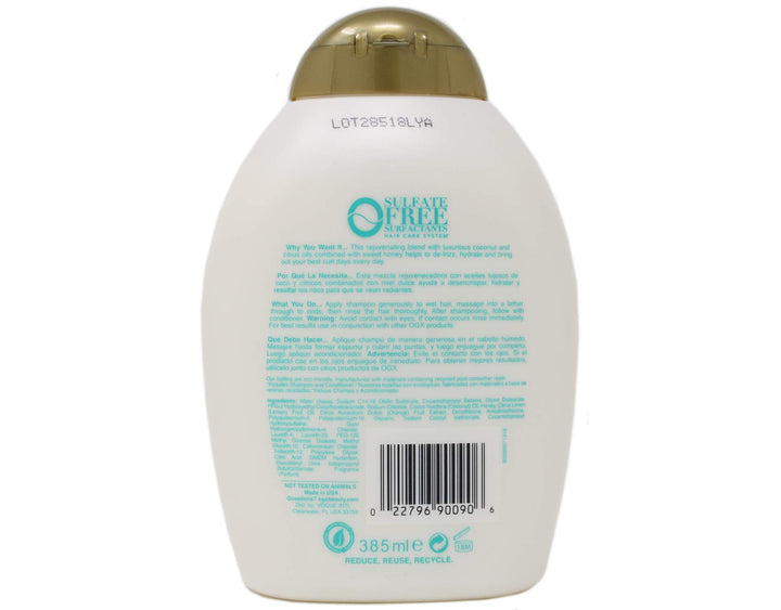 Organix Quenching Plus Curls Shampoo, Coconut, 13 Fluid Ounce