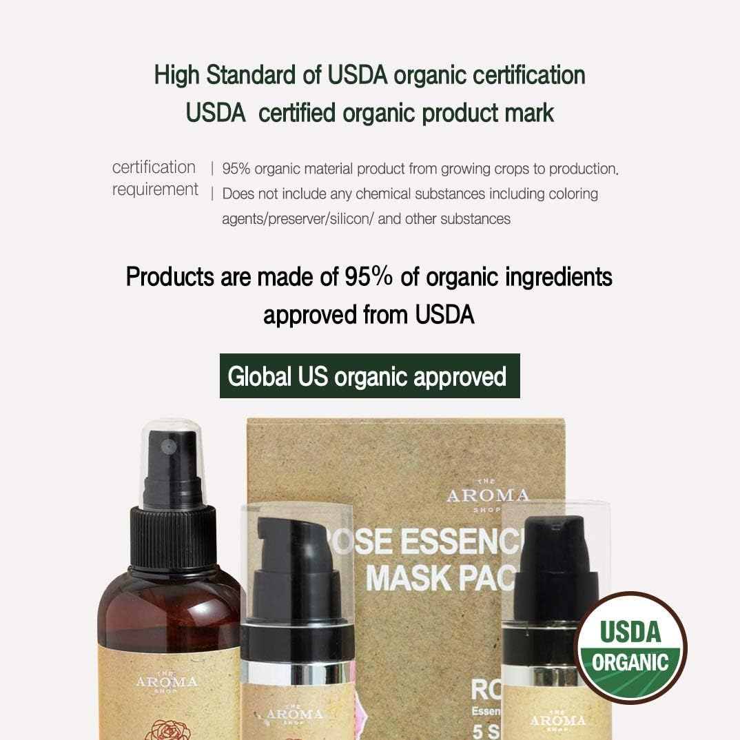 [USDA Certified] TheAromaShop Organic Rose Toner atonanda Chemical-Free Moisturizing Soothing 100% Natural Face Toner Sensitive Irritated Skin Pure Rose Oil Clean Beauty – 3.38 Fl Oz