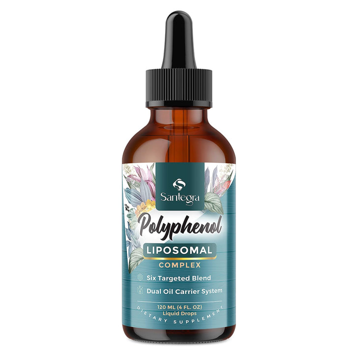 Polyphenols Supplement Liposomal, Over 27 Polyphenol Complex & Powerful Antioxidant, with MCT & Olive Oil, Quercetin Extract, Hawthorn Berry Extract, for Age Defense, Energy, Immune, 120 ML