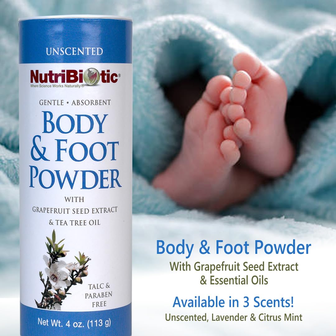 Nutribiotic Body and Foot Powder Unscented 4 Ounce