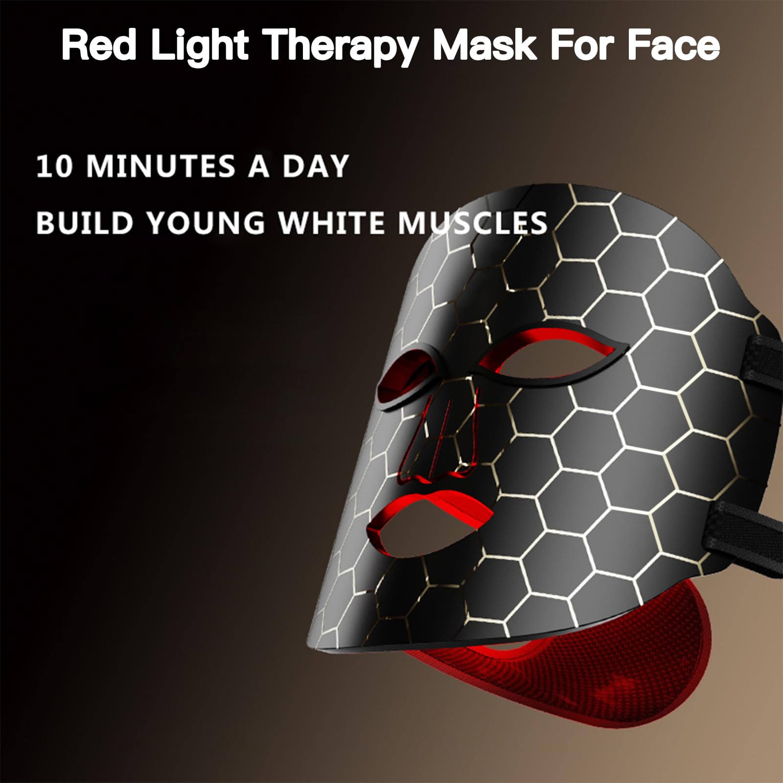 Bnlei Red Light Therapy for Face, LED Face Mask With Red, Yellow, Blue, etc. 7 colors Light Therapy Device Facial Mask