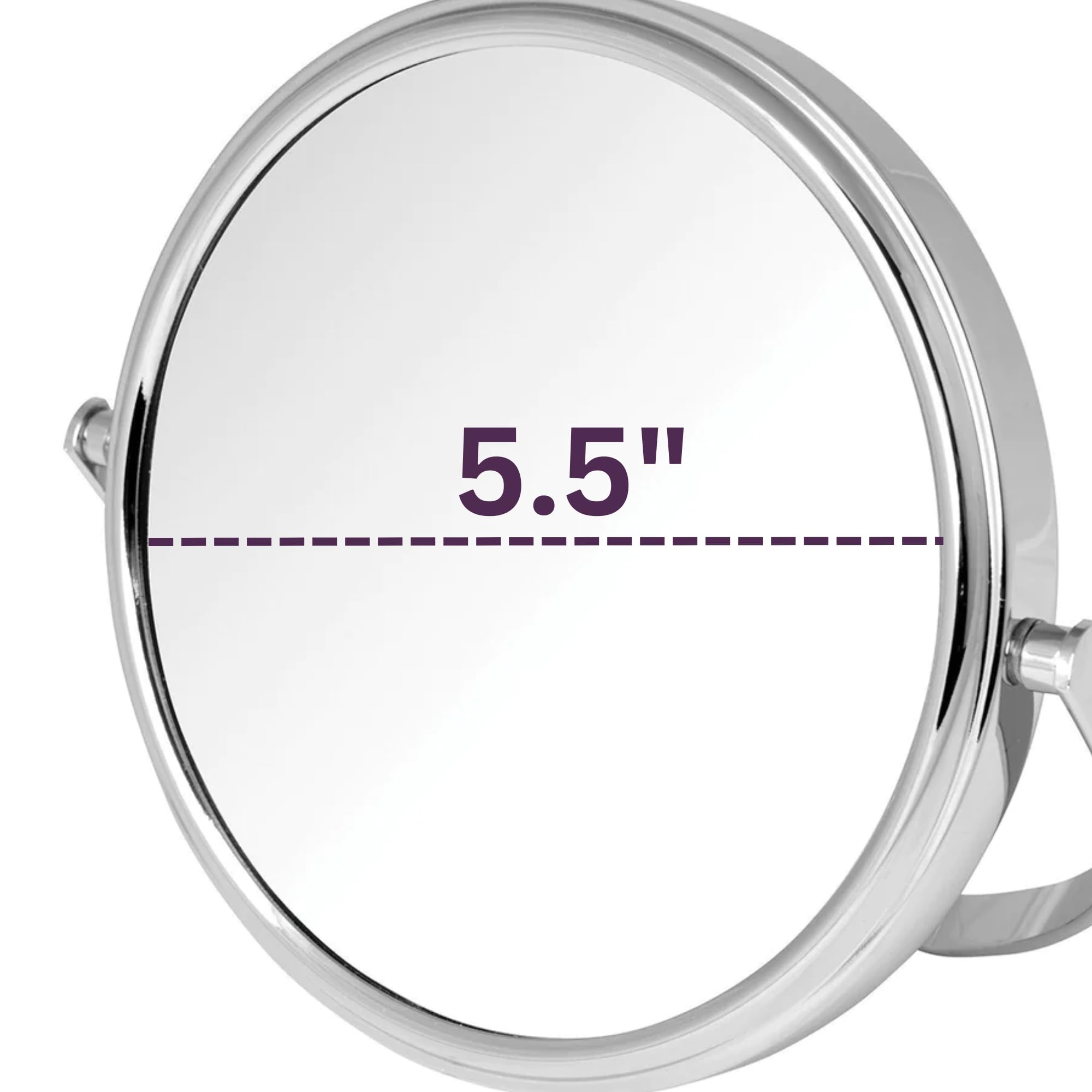 Jerdon MC109C Dual-Sided 5X/1X Magnification Table Top Makeup Mirror, Chrome Finish