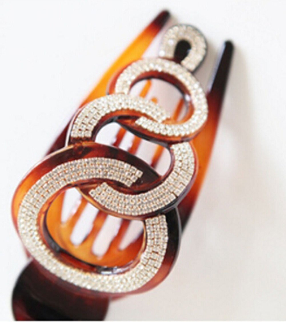 1PC Elegant Style Womens Hair AccessoriesÃ‚ Fancy Rhinestones Claw Clip Jaw Clips for Thick Hair (Brown)