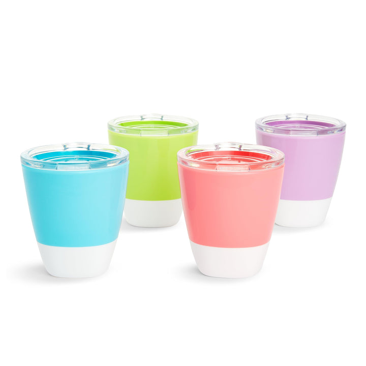 Munchkin® Splash™ Open Toddler Cups with Training Lids, 7 Ounce, Multicolored, 4 Pack