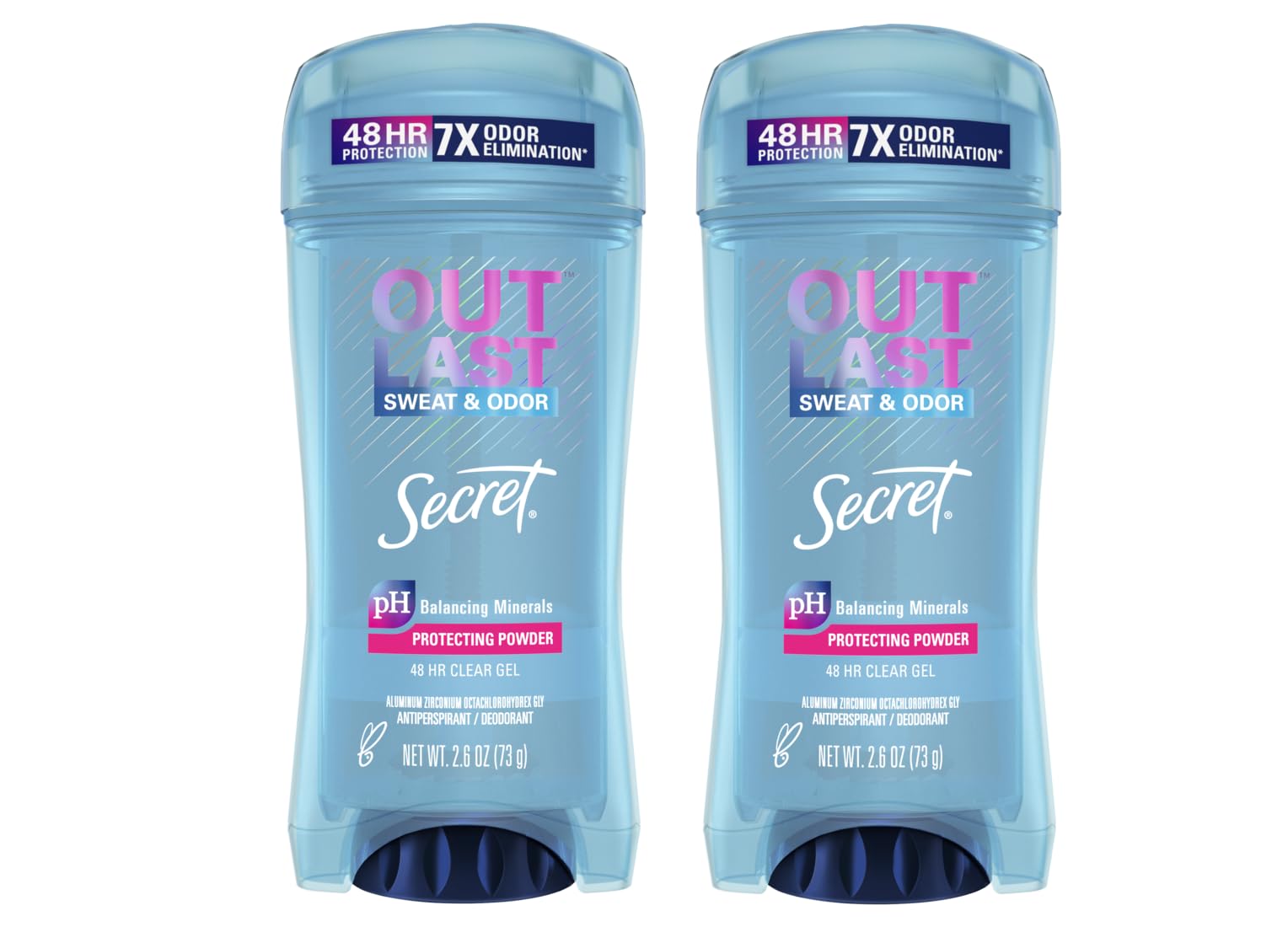 Secret Outlast Clear Gel A/P Deodorant Protecting Powder 2.7 oz. (Pack of 2)