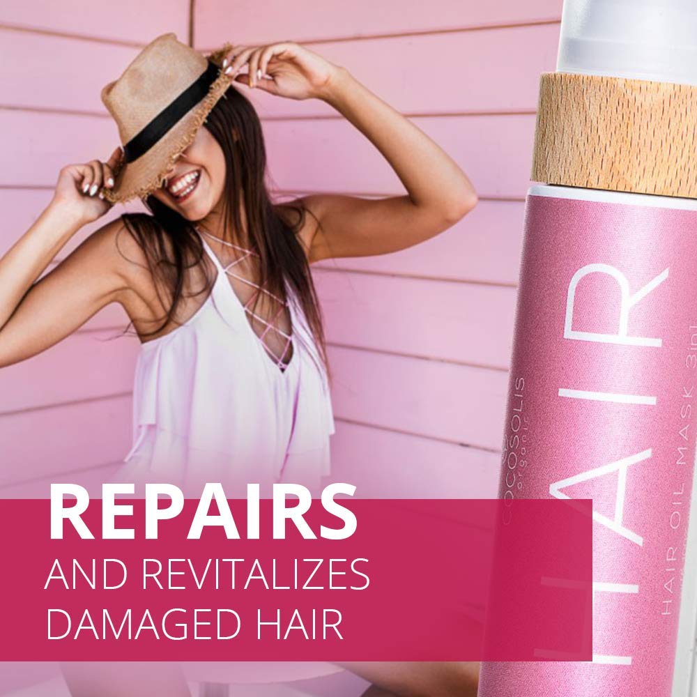 COCOSOLIS HAIR Oil Mask 3in1 | Repairs Damaged Hair | Silky Soft and Radiant Hair | Stimulates Fast Hair Growth | Prevents Breaking, Split Ends and Tangles | Protects from Damage from the Sun