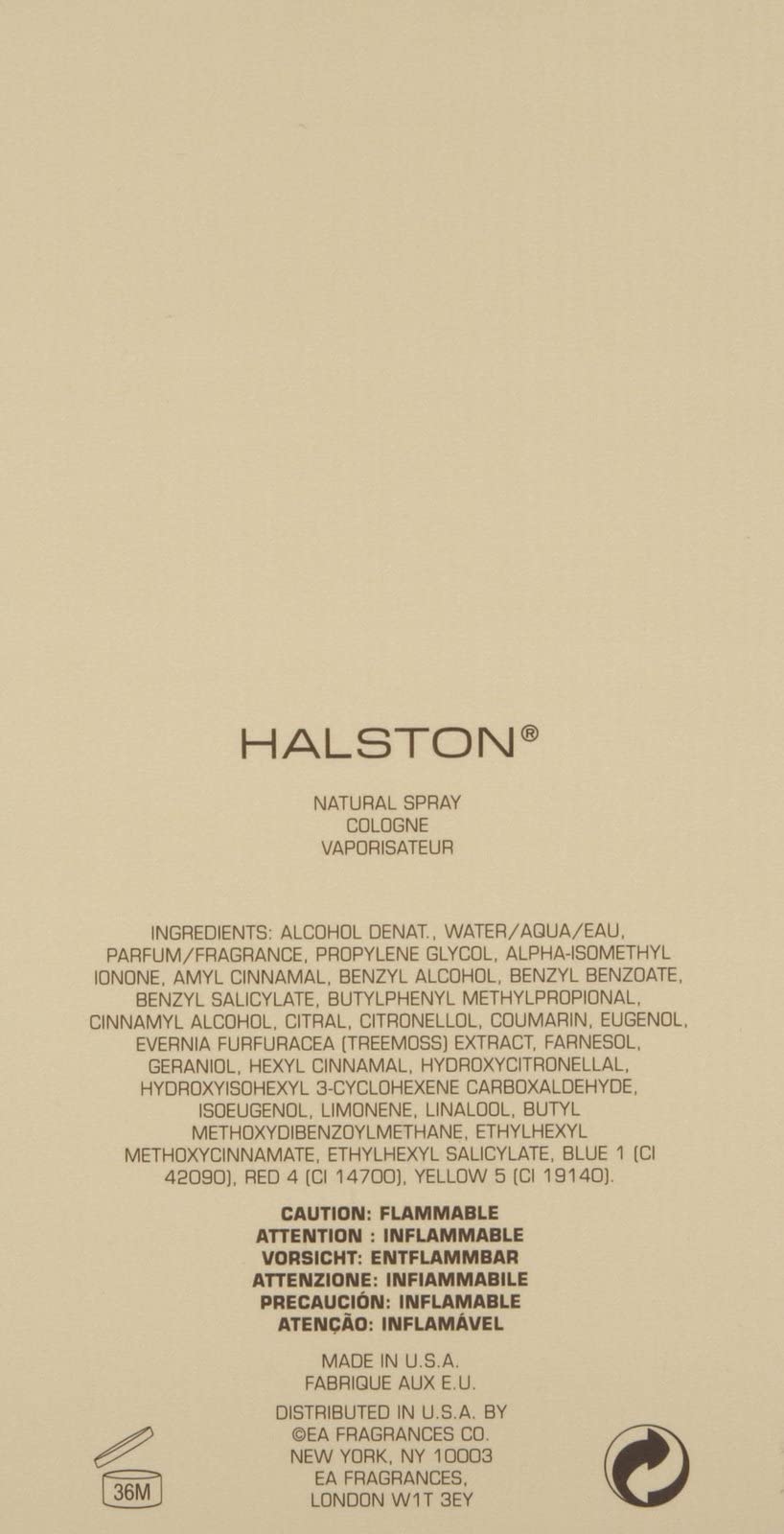 Halston Women's Cologne, Alcohol Free Spray, 3.4 Fl Oz