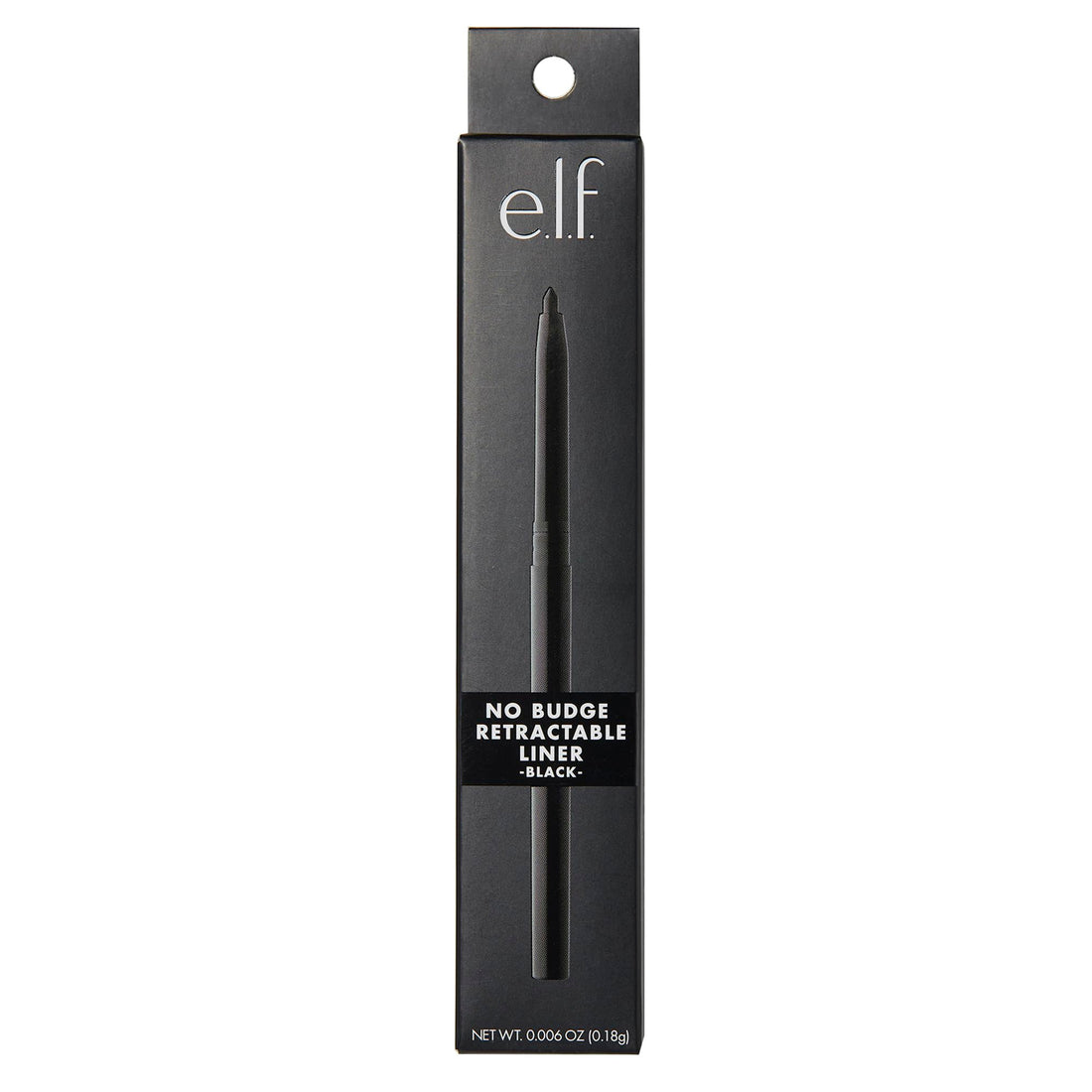 e.l.f. No Budge Retractable Eyeliner, Creamy, Ultra-Pigmented & Waterproof, Creates Bold & Defined Lines, Vegan & Cruelty-Free, Black 0.006 Oz