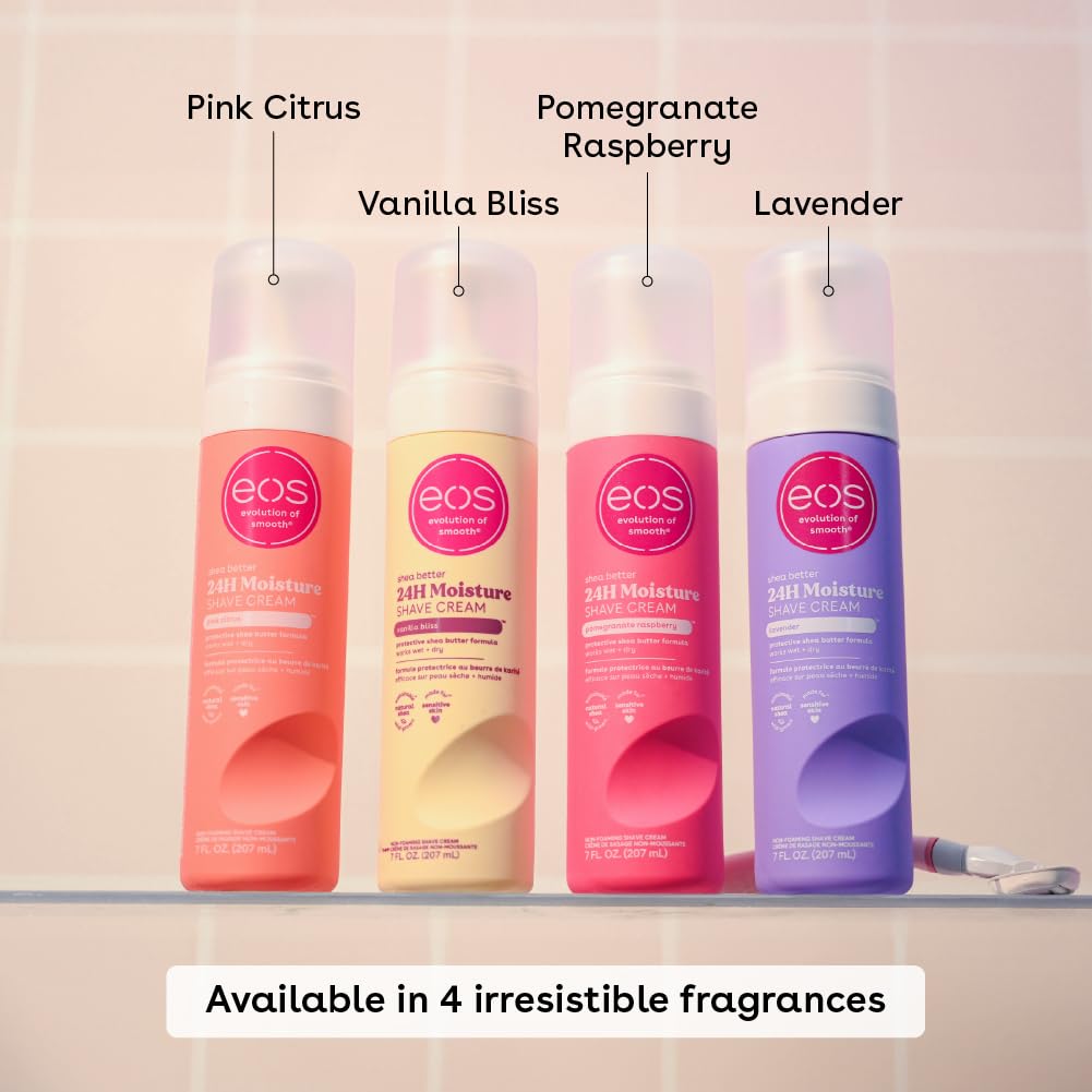 eos Shea Better Shaving Cream- Vanilla Bliss, Women's Shave Cream, Skin Care, Doubles as an In-Shower Lotion, 24-Hour Hydration, 7 fl oz