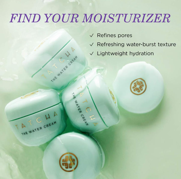 TATCHA The Water Cream | Cream Moisturizer for Face, Optimal Hydration For Pure Poreless Skin | Travel Size | 15 ml