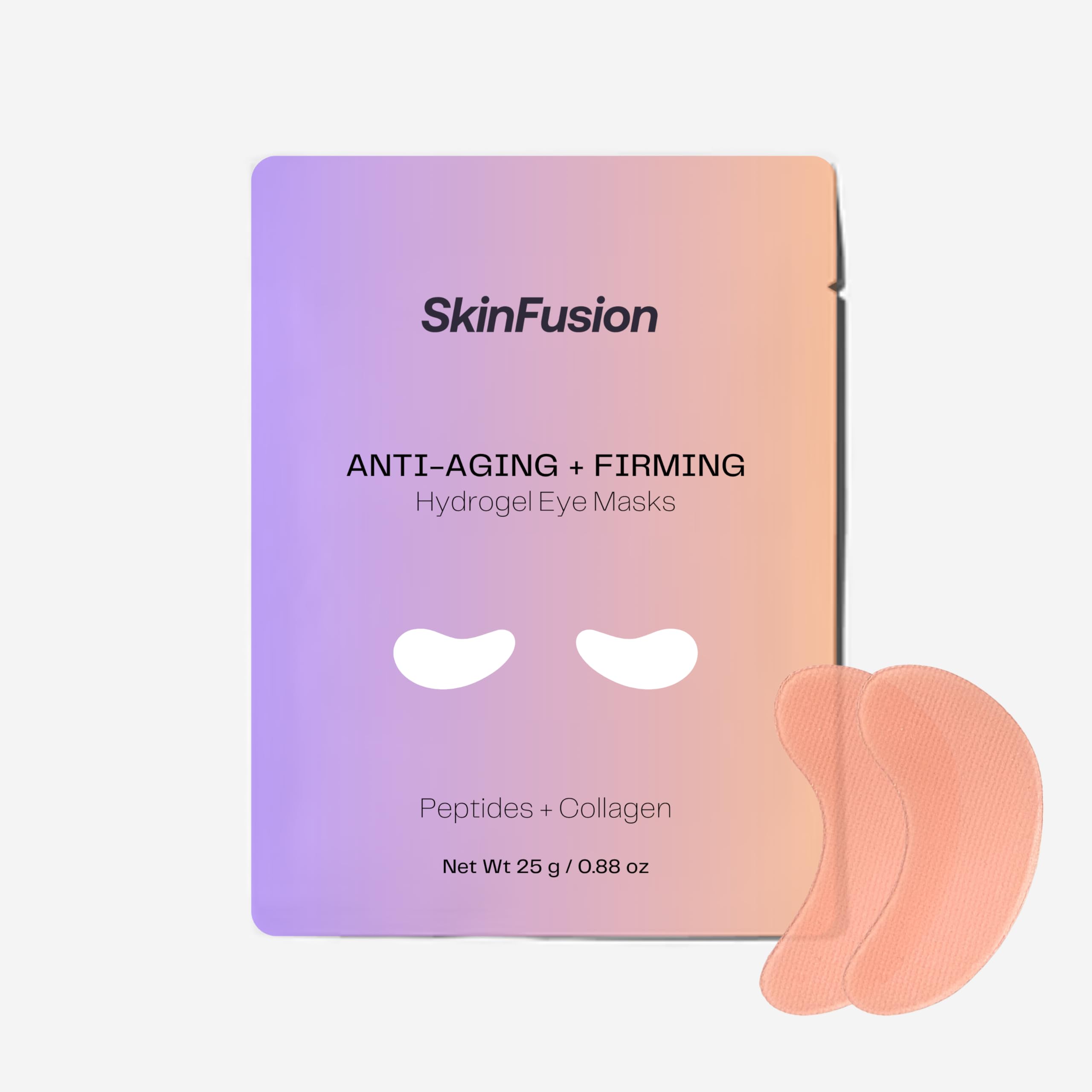 SkinFusion Collagen Under Eye Mask Patches (Anti-Aging + Firming, 20 Pairs) with Niacinamide + Peptides for Anti-Aging, Reduce Fine Lines, Wrinkles, Dark Circles, Puffy Eyes, Under Eye Bags - K Beauty