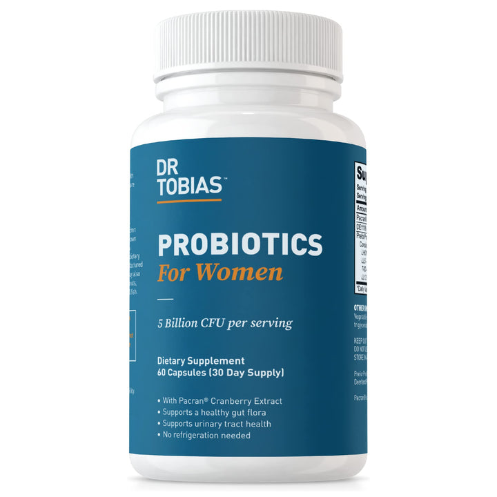 Dr. Tobias Probiotics for Women, 5 Billion CFUs Plus Prebiotics & Cranberry Extract for Urinary Tract Health for Women, Supports Digestive & Immune Health, 60 Capsules, 30 Servings