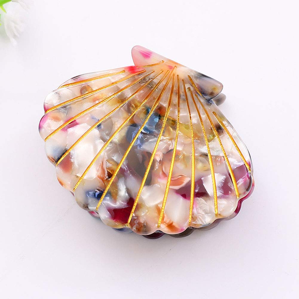 Shell Jaw Clip Hair Claw Clip Clamps Resin Hair Clips Marble Pattern Hairpins Hair Accessories for women Styling Hairdressing (Colorful)