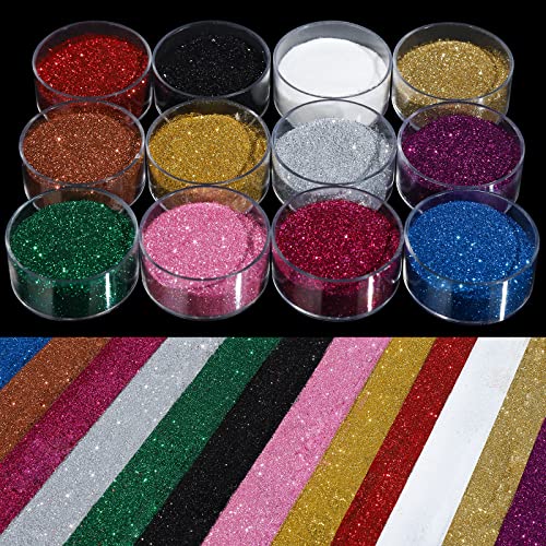 Teenitor Fine Glitter, Glitter for Nails Art, Extra Fine Glitter, Festival Glitter,5g*12