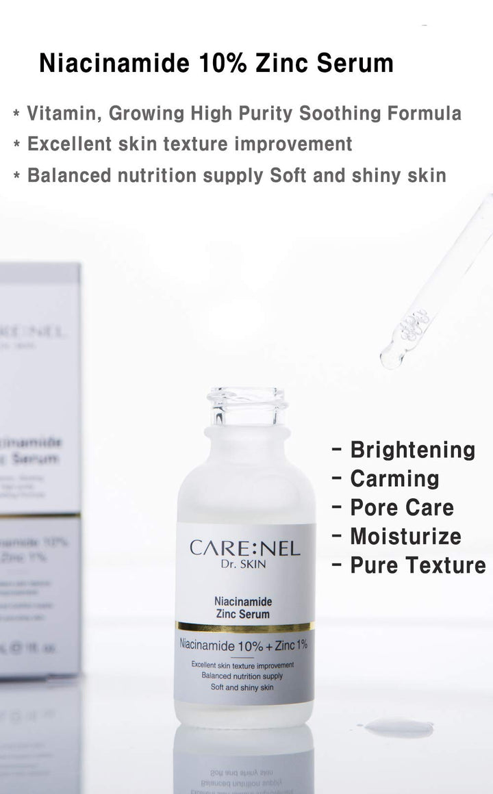 Korean Skin Care Serum Vitamin B, C Serum for Face - Niacinamide 10% Zinc 1% - K Beauty Hydrating Facial Serum - 1fl.oz.(30ml)