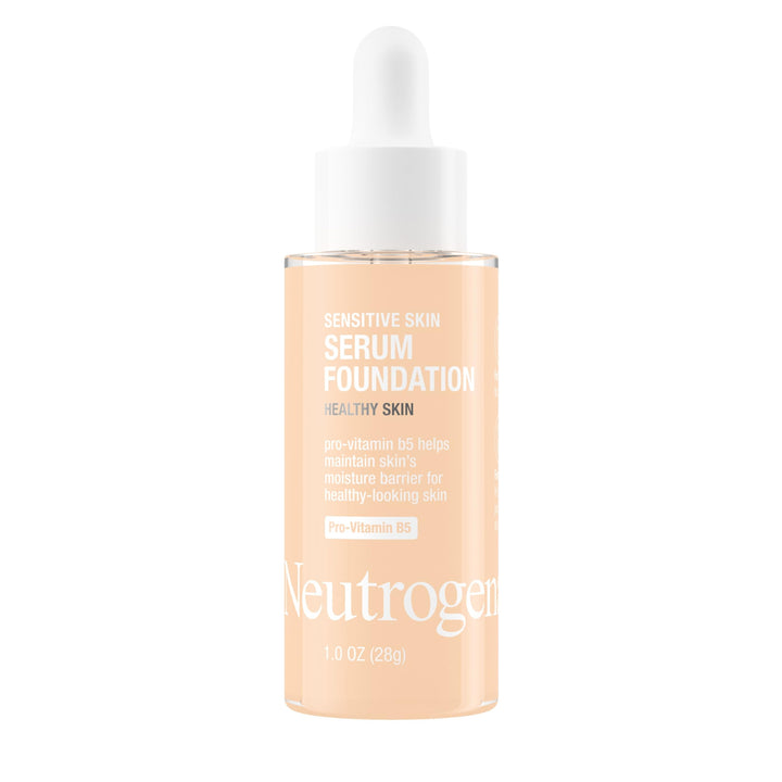 Neutrogena Healthy Skin Sensitive Skin Serum Foundation with Pro-Vitamin B5, Color Correcting & Pore Minimizing Liquid Foundation & Face Serum, Buildable Coverage, Light 01, 1 oz