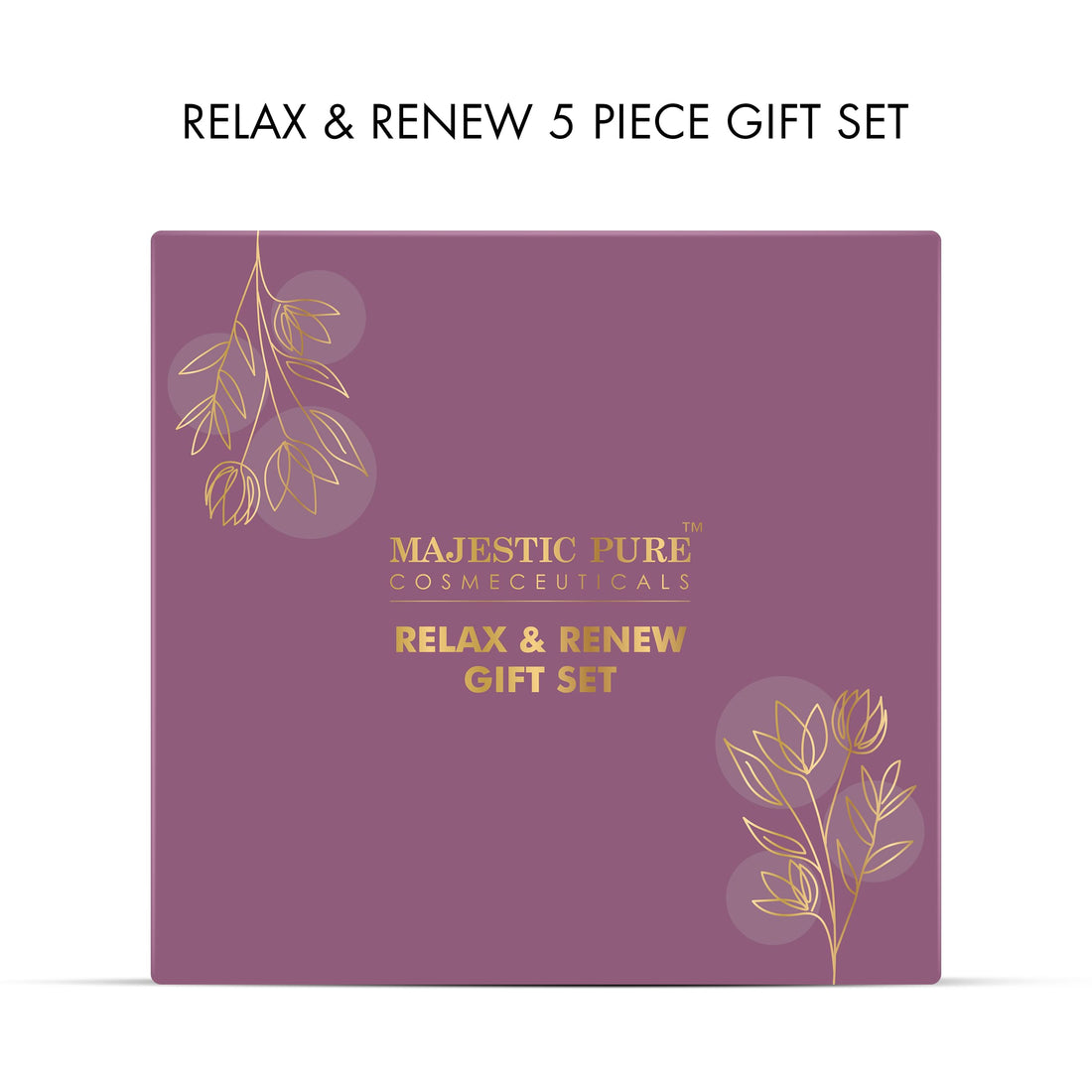 Majestic Pure Gift Set set of 5- (Brazilian Orange oil 1oz, Scented Candle - 50g, Gardenia Hand Cream - 20g, Himalayan Salt Body Scrub - 160g, Gold Face Mask - 100g)