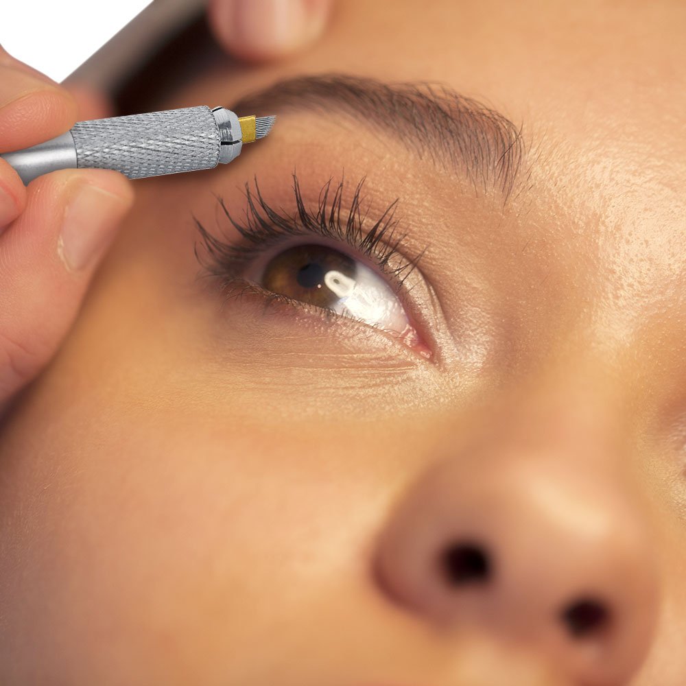 ATOMUS Microblading Needles 12 Pin 50pcs Permanent Makeup Tattoo Microblading Blades 12 Needles for Microblading Supplies/Microblading Pen/Microblading Kits 12 Sloped (12pin)