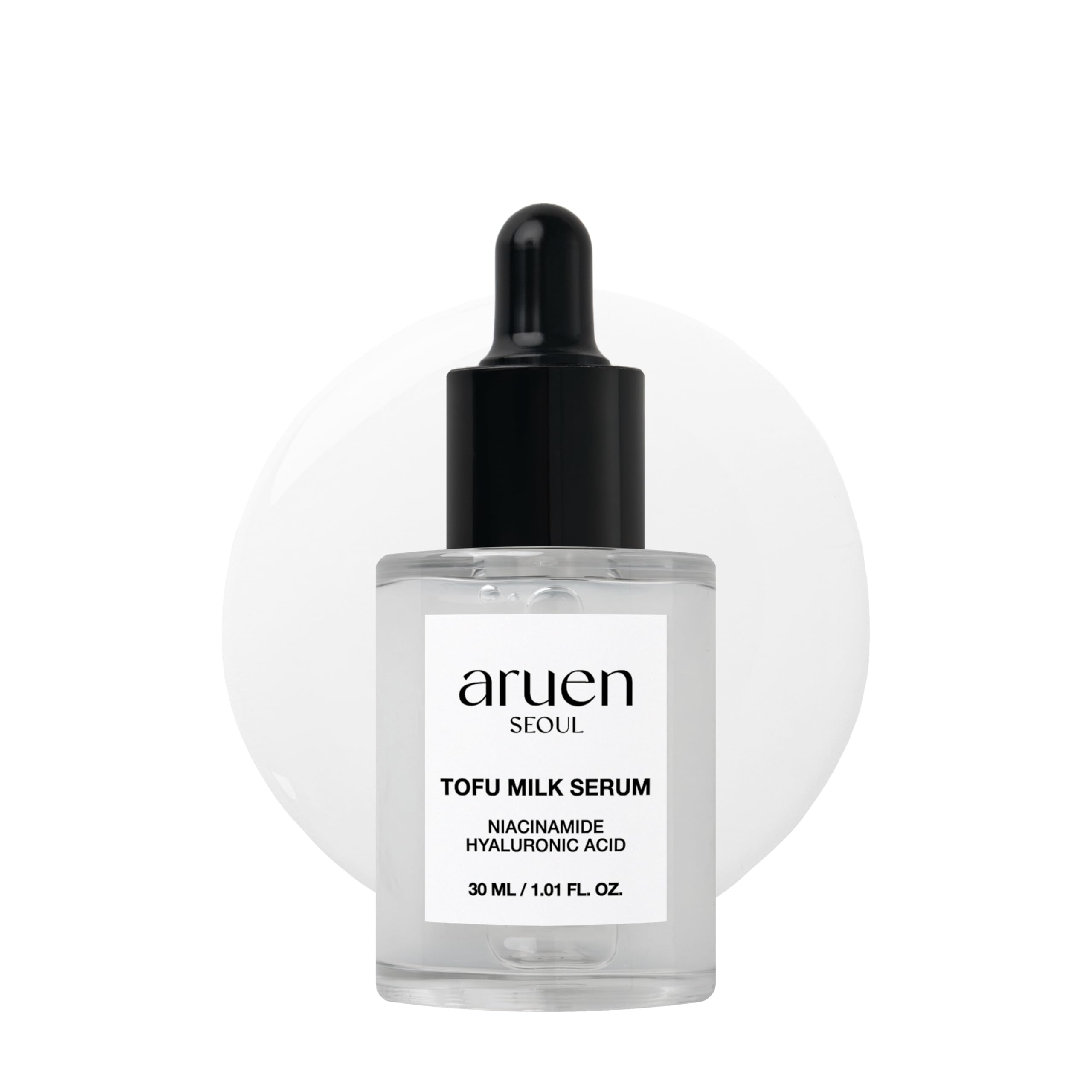 ARUEN Bean Essence Tofu Milk Serum | Korean Skincare | 68% Fermented Soy Milk with Niacinamide, Hyaluronic Acid, Retinol Alternative | Fragrance-Free & Vegan | For Korean Glass Skin (1.01 fl.oz/30ml)