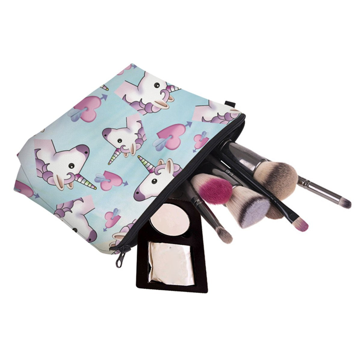 Unicorn Makeup Bag,Deanfun 3pcs/set Super Funny 3D Printing women cosmetic bag Multifuncition Pencil Holder (HZBTZ4)