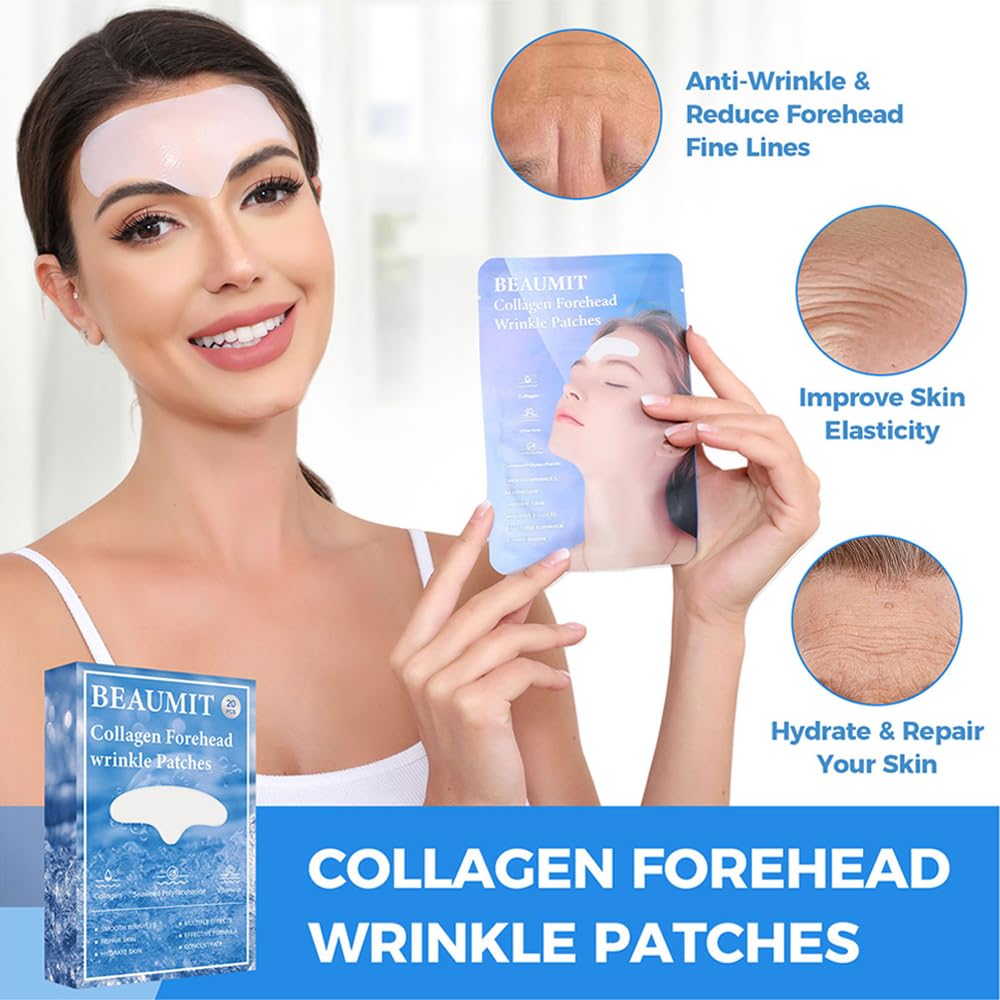 Okela Forehead Wrinkle Patches 20 pcs with Collagen, Vitamin, Anti Wrinkle Patches, Forehead Wrinkles Beauty Treatment