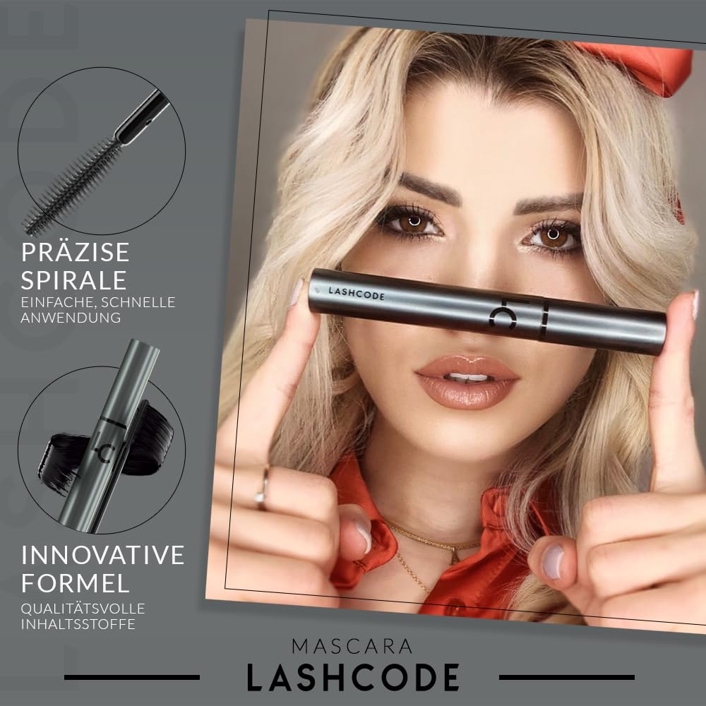 LASHCODE Perfectly Lash Extending Mascara that Bolds and Stimulates Lash Growth with Baicalein, Arginine and Germ Extracts 10 milliliters Incredible Look and Multiplied Lash Volume