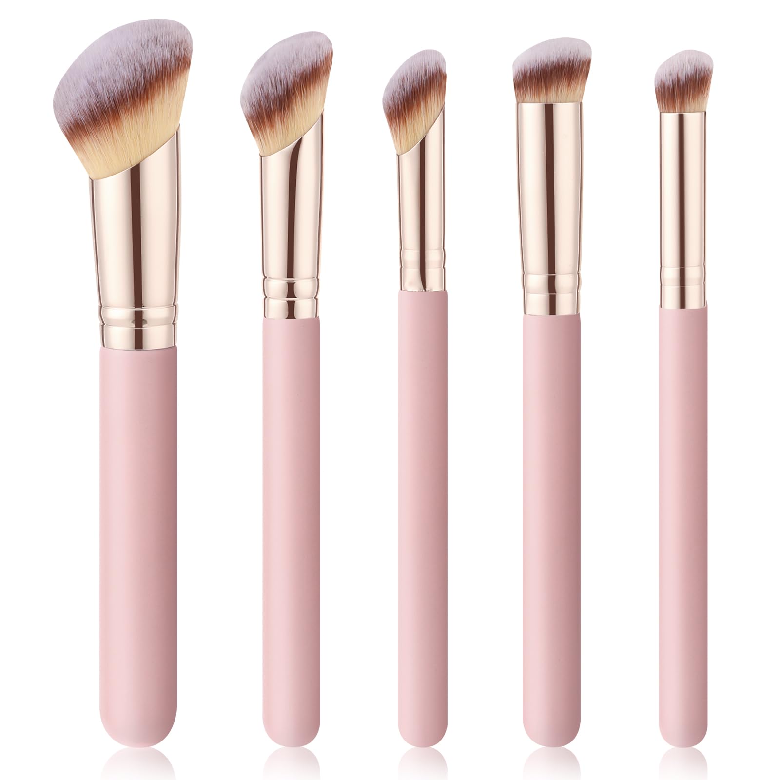 5Pcs Angled Foundation Brush Concealer Brush Multifunction Makeup Brushes Set Angled Contour Brush 170S,270S,370S for Concealer,Foundation,Powder,Eyeshadow,Contour