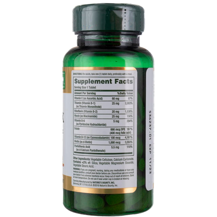 Nature's Bounty Super B Complex with Vitamin C & Folic Acid, Immune & Energy Support, 150 Tablets - Pack of 2