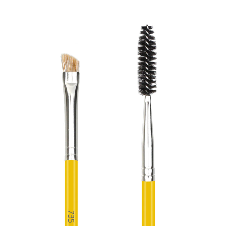 Bdellium Tools Studio Line Double End Brow and Lash Brush, Yellow