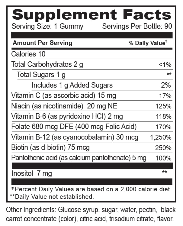 YumVs Vitamin B Complex with Vitamin C Gummies | B12, B6, Niacin, Folic Acid & Inositol |Vegan Daily B Complex for Men & Women |Natural Flavor | Non-GMO & Kosher | 1 a Day | 70 Count