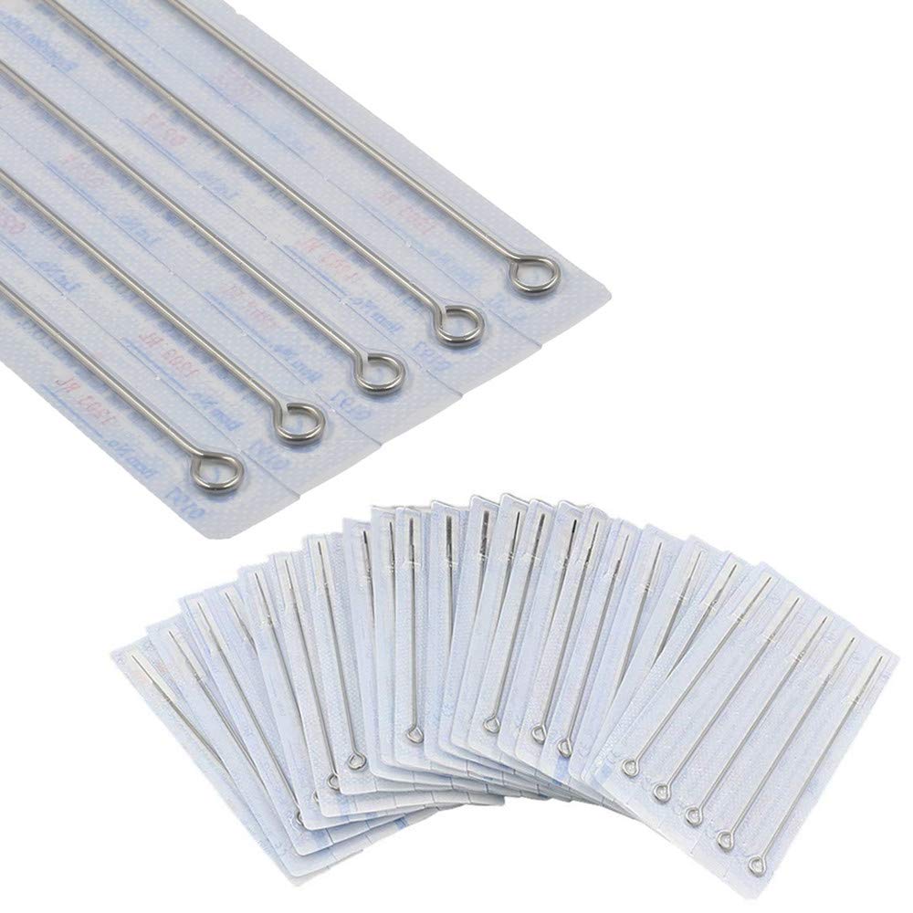 Tattoo Needles Set - Autdor 100PCS Mixed Tattoo Needles 1RL, 3RL,5RL,7RL,9RL,11RL Disposable Sterile Tattoo Gun Needles Assorted Bugpin Sizes Round Liners for Tattoo Machine and Tattoo Supply