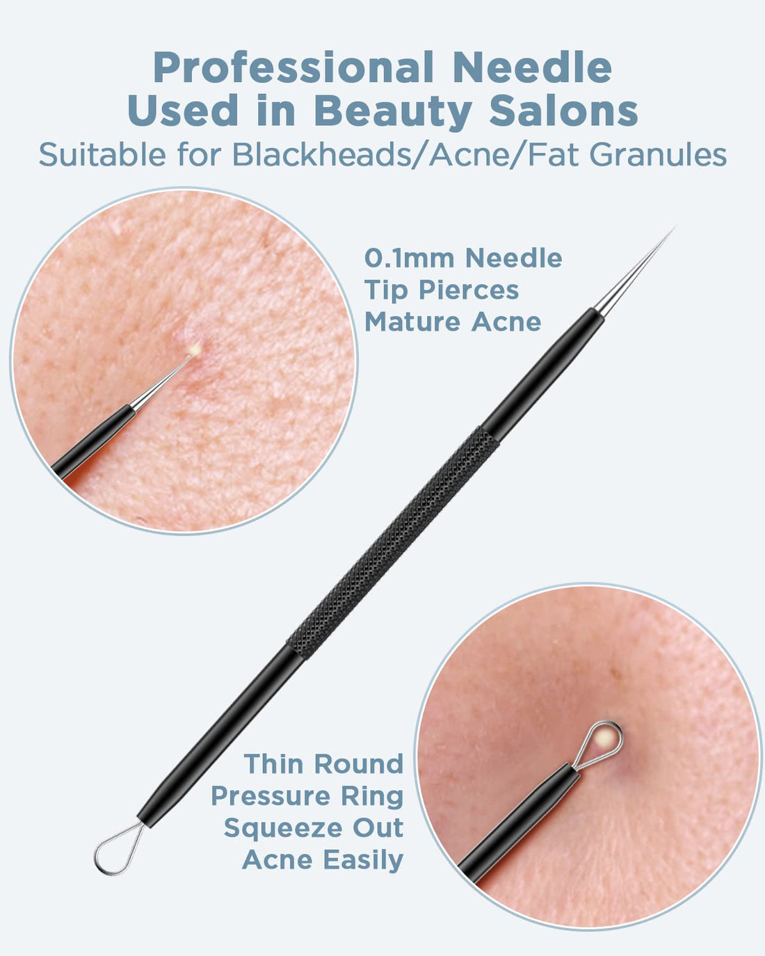 TAYTHI 5Pcs Black: Bestope Blackhead Remover Pimple Comedone Extractor Tool Best Acne Removal Kit - Treatment For Blemish, Whitehead Popping, Zit Removing For Risk Free Nose Face Skin Wi