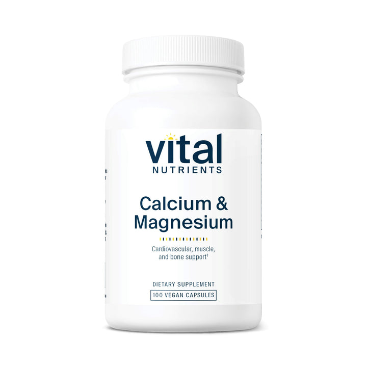 Vital Nutrients Calcium & Magnesium | Vegan Calcium Supplement with Magnesium | Support Bone Strength, Muscle, and Heart Health* | Gluten, Dairy, Soy Free | Non-GMO | 100 Capsules