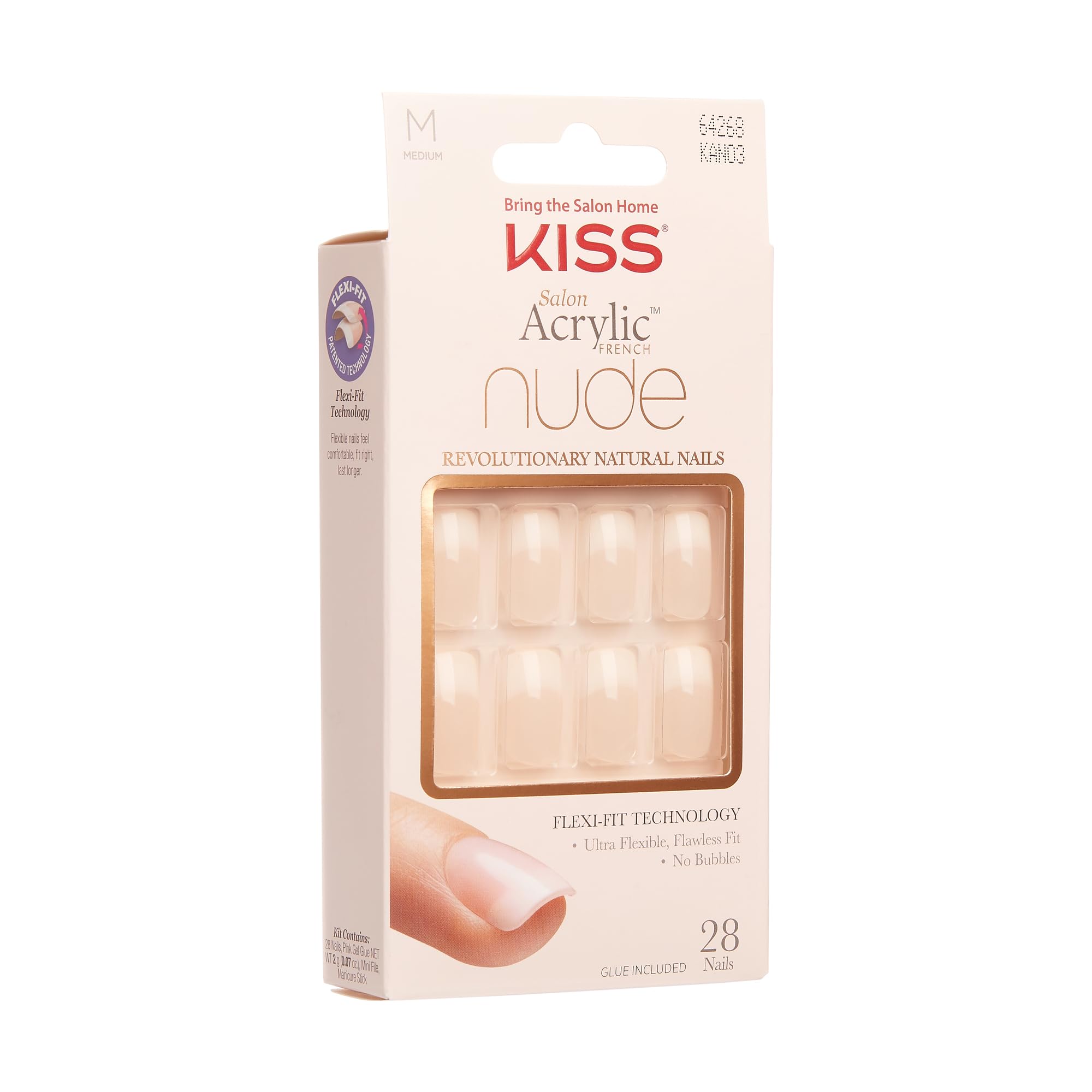 Kiss Salon Acrylic Nude French Nails 28 Count (Cashmere)