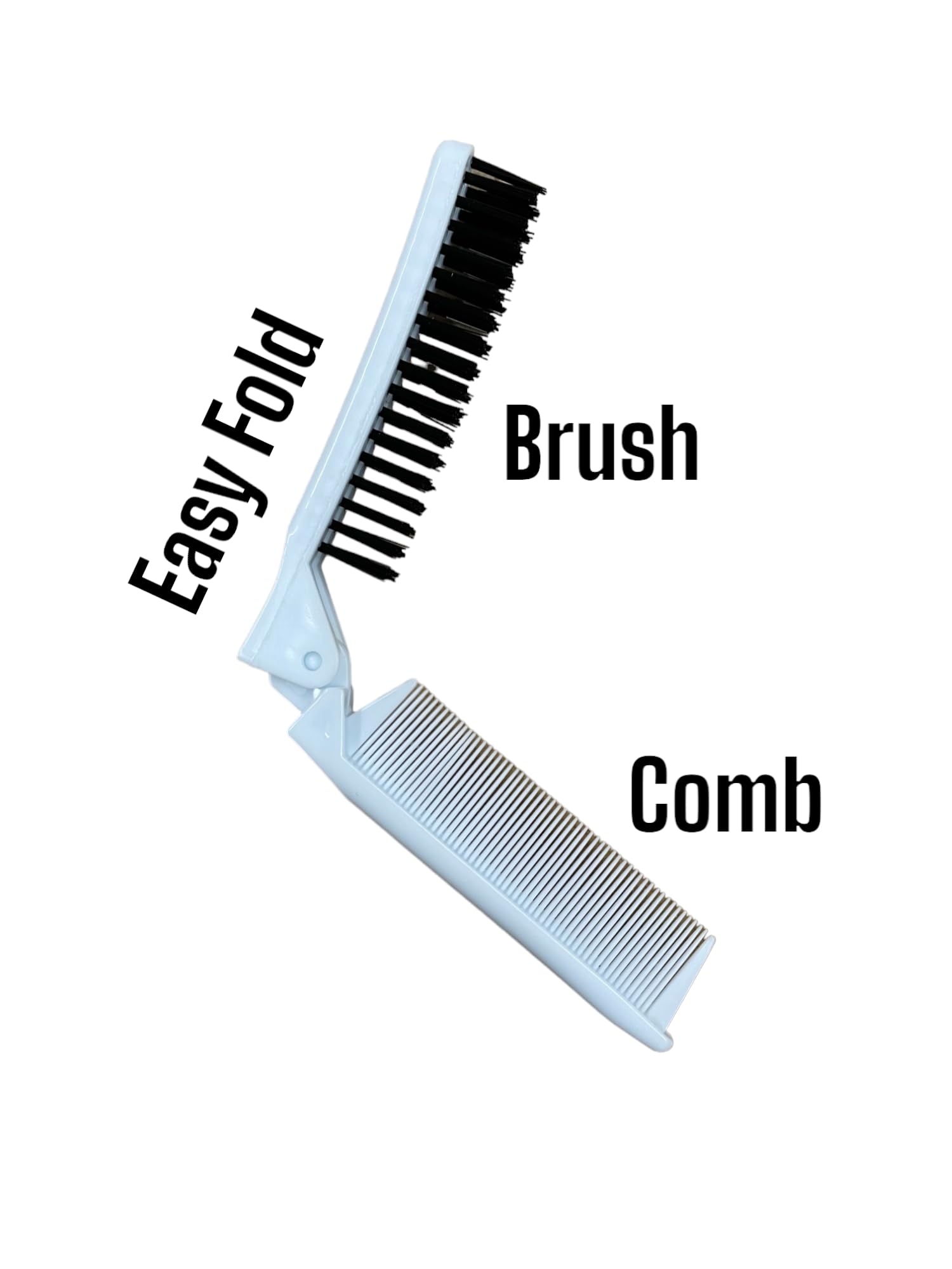 Folding Compact Travel Pocket HAIR BRUSH/COMB, 1 Red 1 White