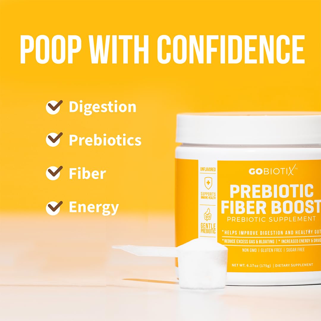 GOBIOTIX Fiber Supplement - Prebiotic Soluble Fiber Powder, Supports Gut Health and Digestive Regularity - Gummies Alternative - Gluten & Sugar Free, Keto, Vegan - 1 Scoop Daily, 35 Servings (1 Pack)