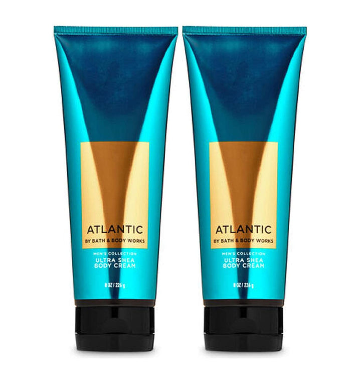 Bath and Body Works Atlantic 2 Pack Men's Collection Ultra Shea Body Cream 8 Oz (Atlantic)