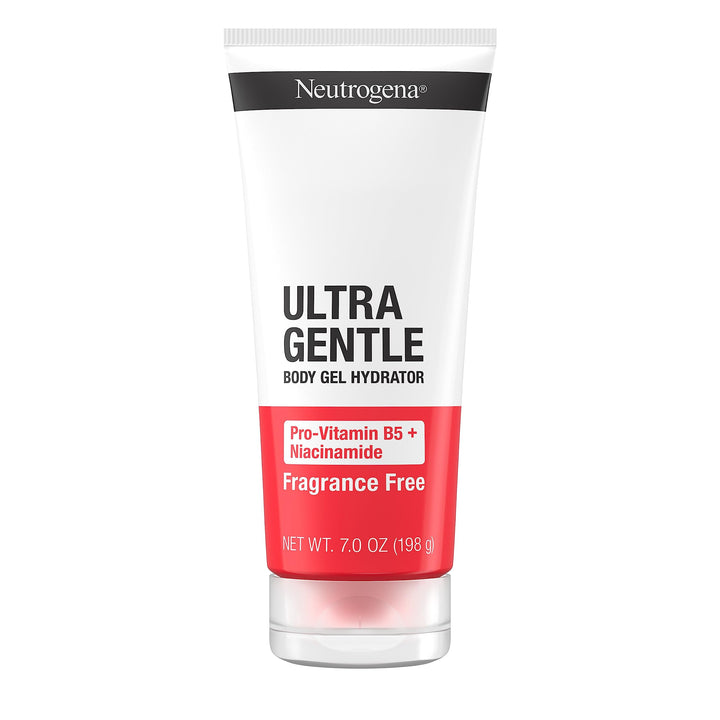 Neutrogena Ultra Gentle Body Gel Hydrator with Pro-Vitamin B5 & Niacinamide Designed for Acne-Prone & Oily Skin, Body Gel Cream Moisturizes Without Clogging Pores, Fragrance-Free, 7.0 oz