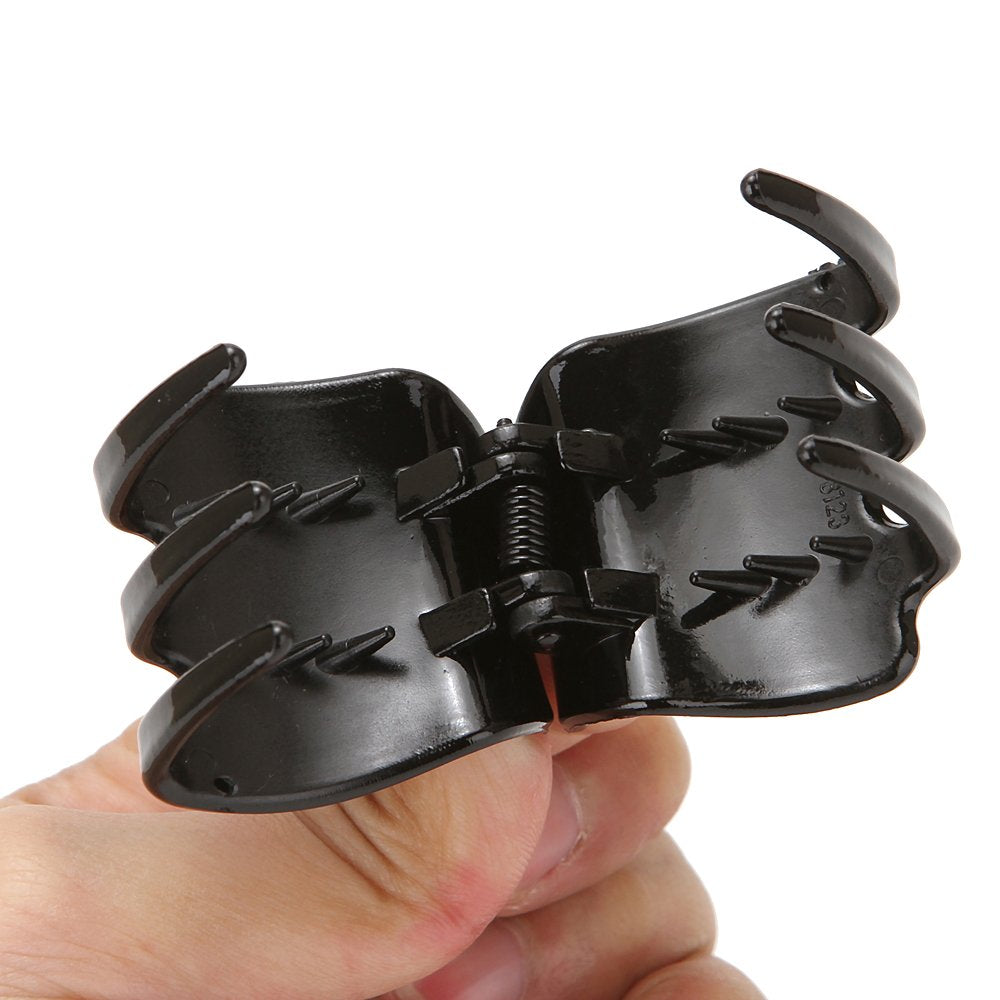 Yishenyishi 10 Pack Black Jaw Clips For Thick Hair, Non-slip Hair Claw Clip for Women and Girls (Medium 2)